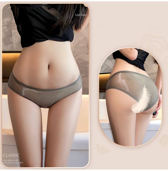 FEE ET MOI - Seamless Sheer Triangle Panties (Gray)